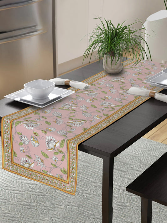 Pink Floral Decorative Table Runner