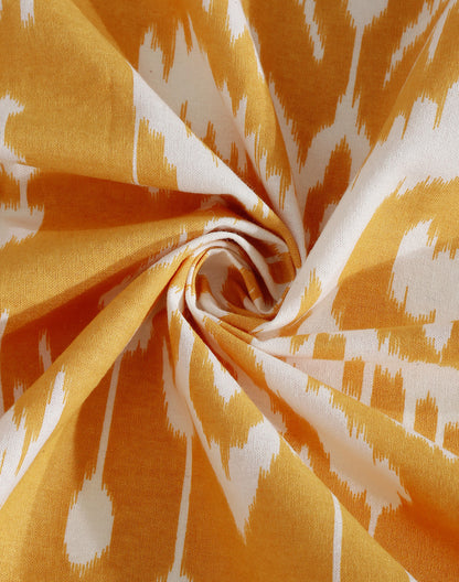 Queen Size - Yellow Cotton Bedsheet Set With 2 Pillow Covers