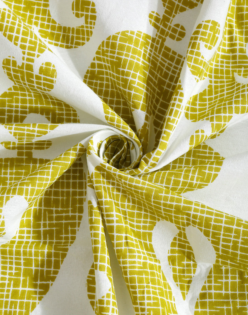 Queen Size - Green Geometric Print Cotton Besheet Set with 2 Pillow Covers