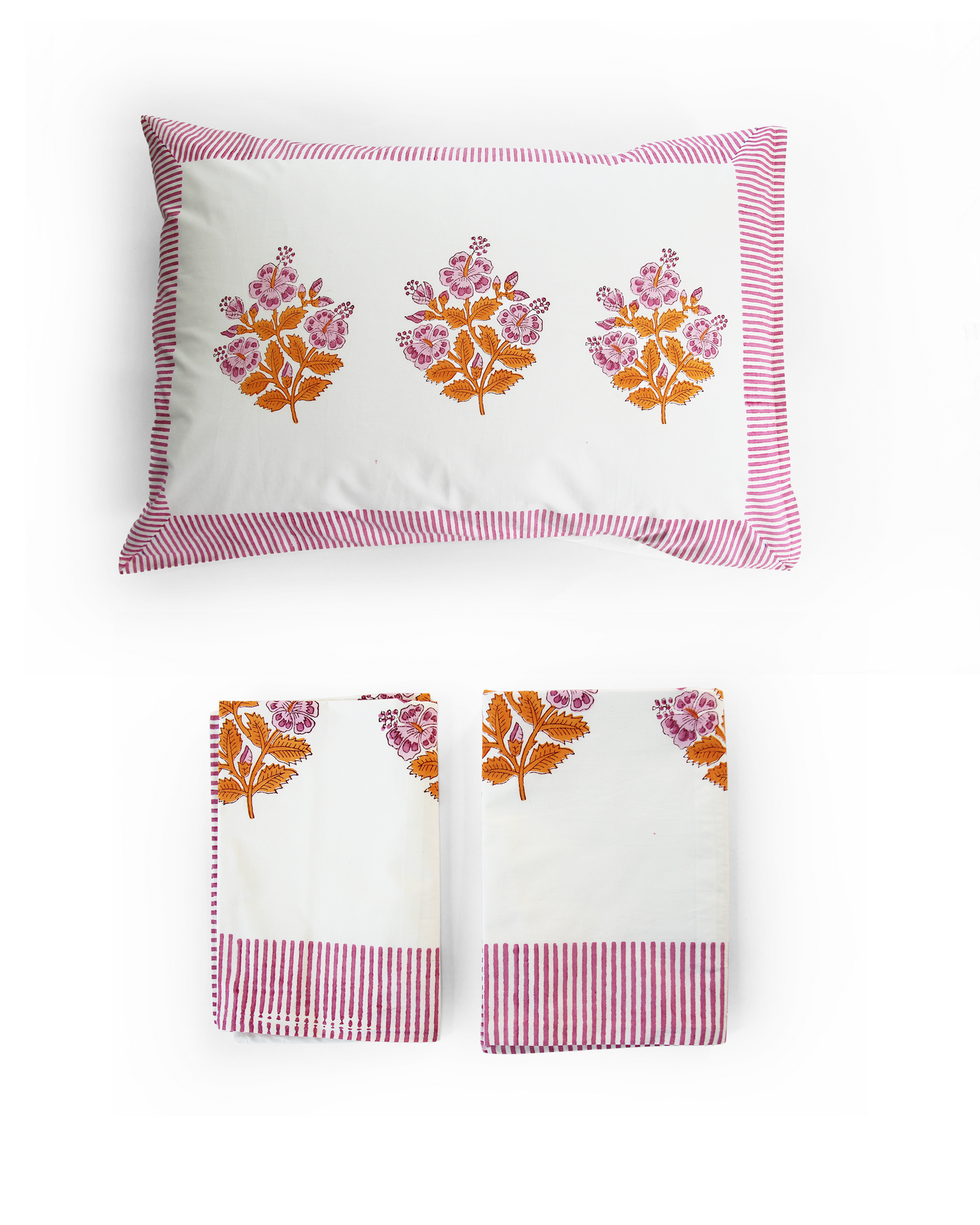 Gulaabi Bagh Bedsheet Set with 2 Pillow Covers
