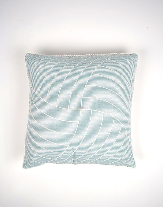 Set Of 2 - Blue Quilted Cotton Cushion Cover - 16"X16"