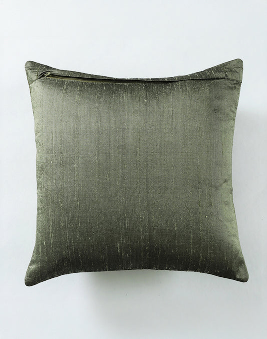Set of 2 - Green Quilted Decorative Cushion Cover - 16"x16"