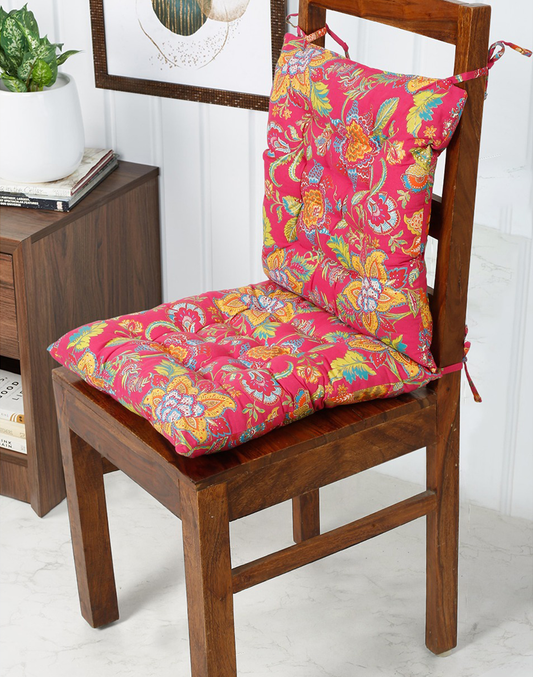 Pink Floral Chairpad 17"X 17"