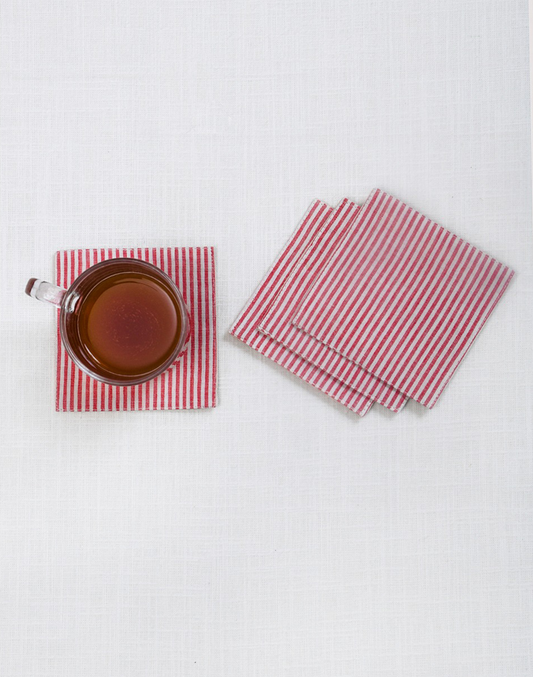 Set of 6 Stripes Tea Coasters