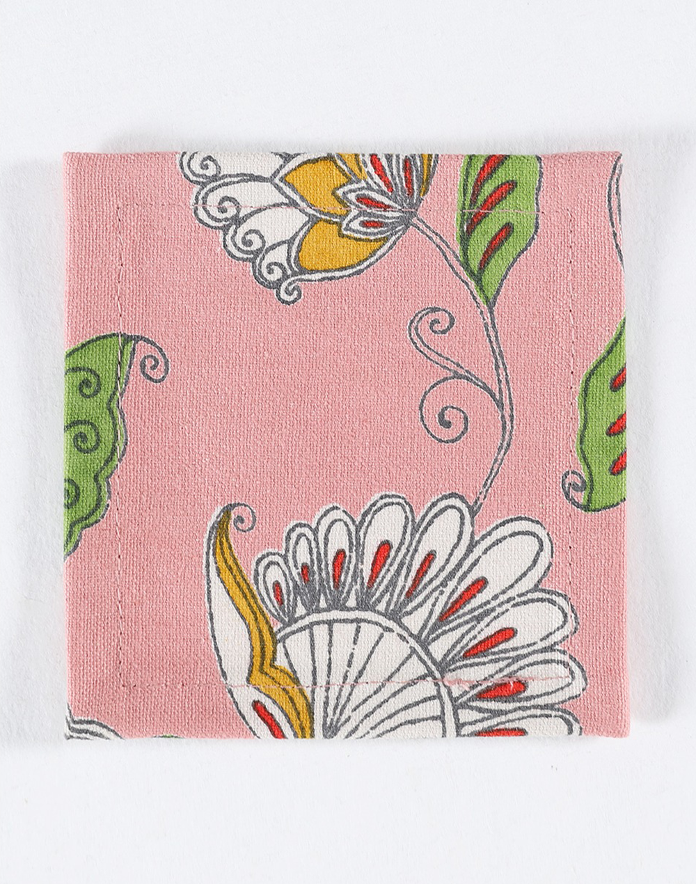 Set of 6 Pink Floral Coasters