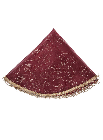 Maroon Gold Printed Thali Cover Set of 2 | Pooja Thali Cover | Festive Thali Cover| Table Decor