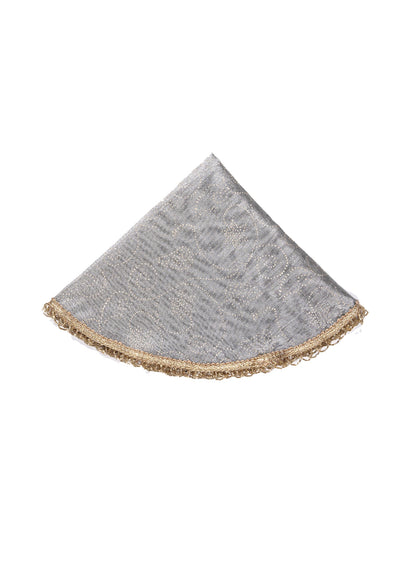 Grey Gold Printed Thali Cover Set of 2 | Pooja Thali Cover | Festive Thali Cover
