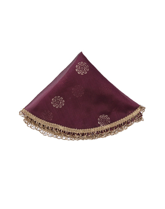 Red Gold Printed Thaal Cover set of 2| Pooja Thaal Cover| Festive Thaal Cover