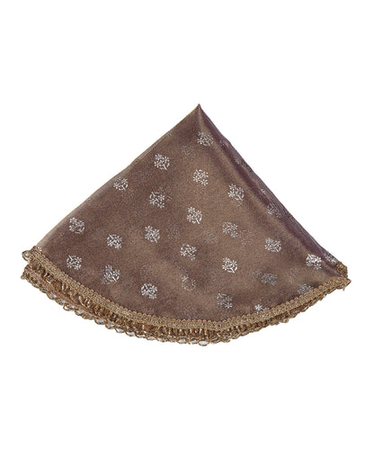 Brown Gold Printed Thaal Cover set of 2| Pooja Thaal Cover| Festive Thaal Cover