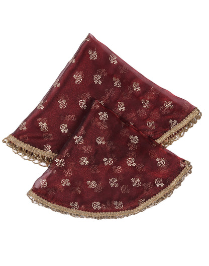 Red Gold Printed Thali Cover set of 2 | Pooja Thali Cover| Festive Thali Cover