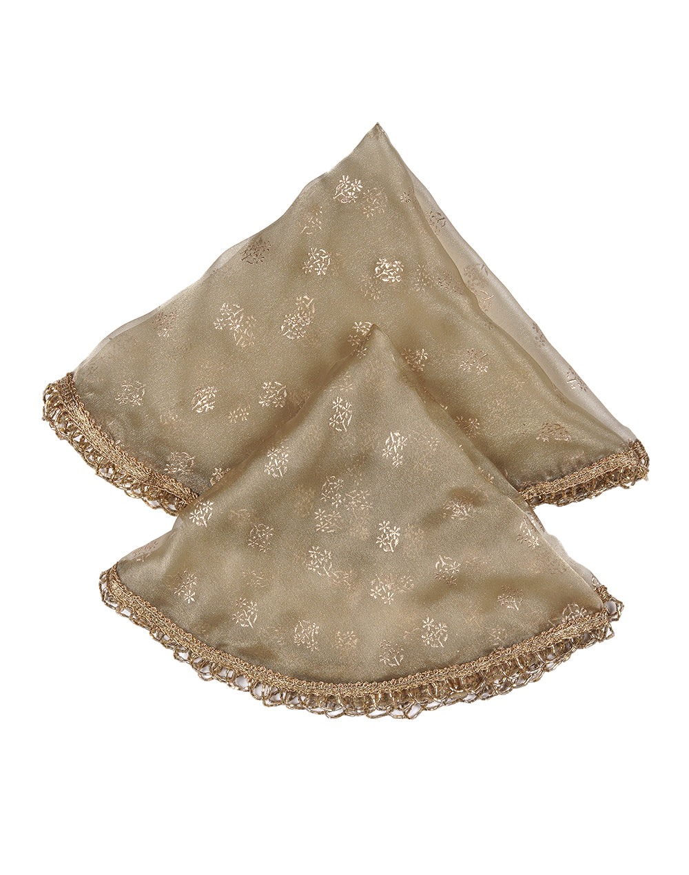 Gold Printed Thaal Cover set of 2| Pooja Thaal Cover| Festive Thaal Cover