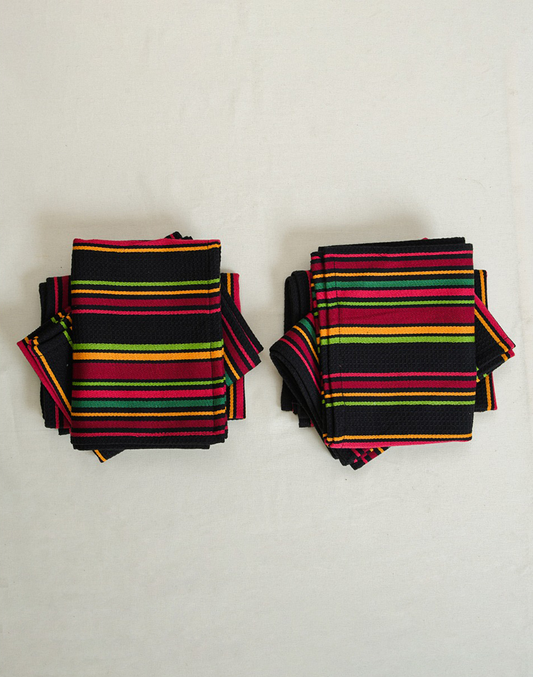 Multicolor waffle hand towels