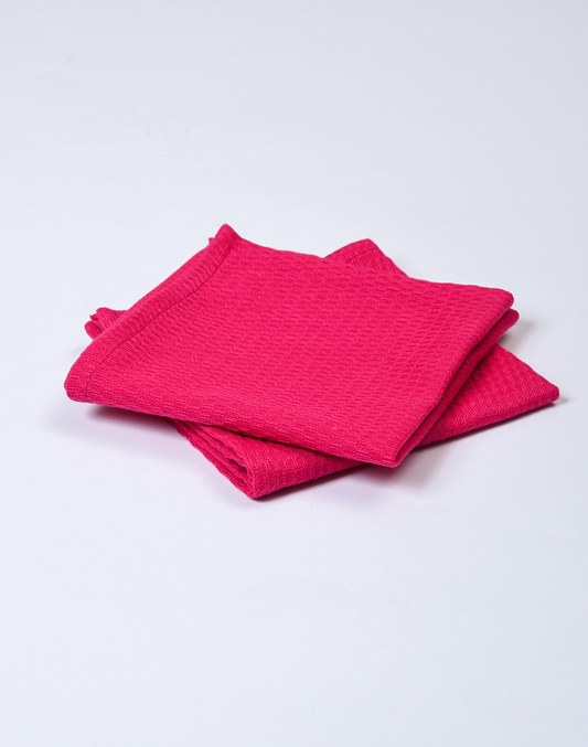Pink Waffle Face Towel