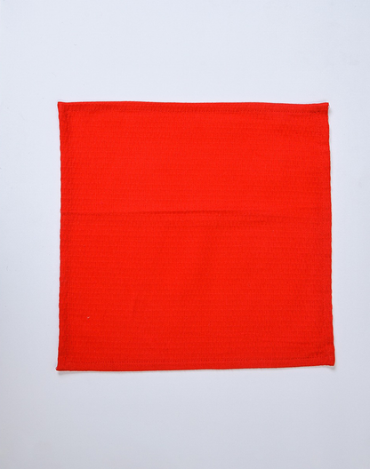 Red Waffle Face Towel