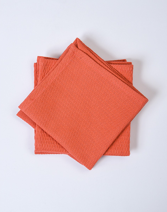 Orange waffle hand towels