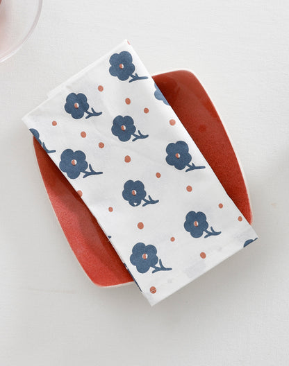 Set Of 6 - 16" Printed Dinner Napkins Cotton