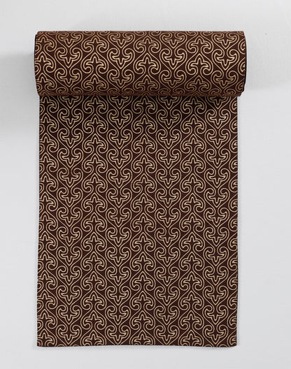 Brown Gold Printed Decorative Table Runner
