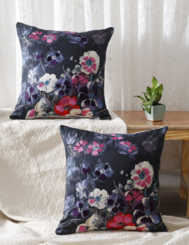 Black Cotton Velvet 18X18  Cushion Cover set of 2