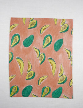 Peach Cotton Avacado Printed 15×19 Inch Kitchen Towel Set Of 3