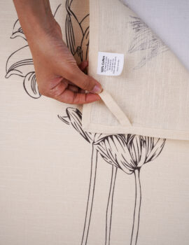 Beige Cotton Flower Printed 18×26 Inch Kitchen Towel Set of 3
