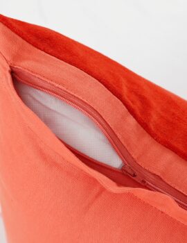Orange Cotton Velvet 18X18 Cushion Cover Set of 2