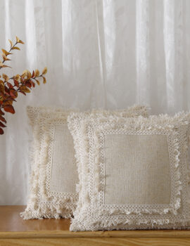 Beige Lurex 16X16  Cushion Cover set of 2