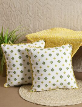 White Cushion Embroidery 16×16 Cushion Cover Single Piece