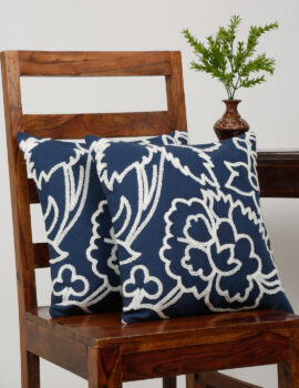 Tufted flower cushion cover set of 2