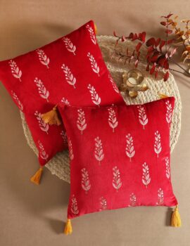 Red Cushion Embroidery 16×16 Inch Set of 2 Cushion Cover