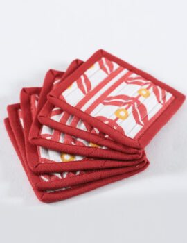 White Cotton 4×4 Inch Coaster Set Of 6