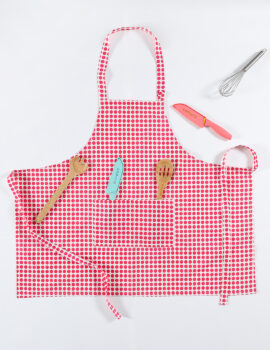 Red Cotton Screen Printed 26×32 Inch Apron