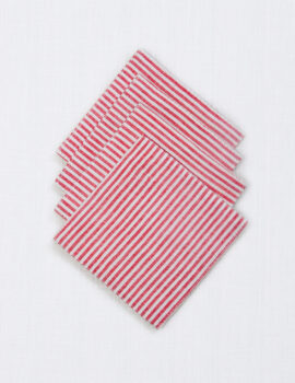 Pink Cotton Stripe Printed 4×4 Inch Coaster Set Of 4