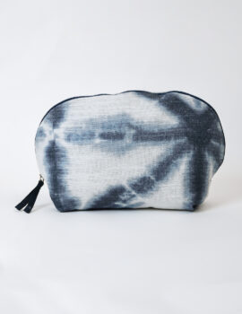 Grey Cotton Solid Plain 10x6x3 Inch Travel Pouch