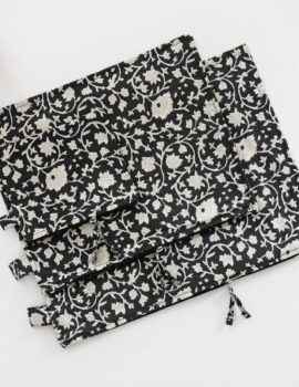 Black Floral 6×5 11×9 11×14 Pouch Set Of 3