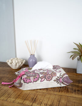 Purple Cotton Paisley Printed 11×7 Inch Tissue Box Cover