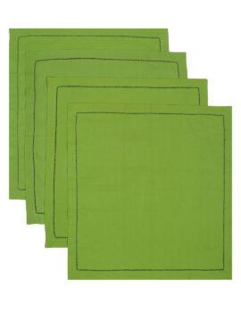 Green Poplin 18×18 Napkin Set of 4