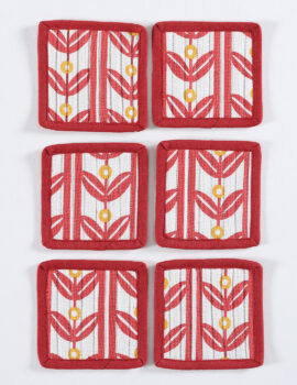 White Cotton 4×4 Inch Coaster Set Of 6