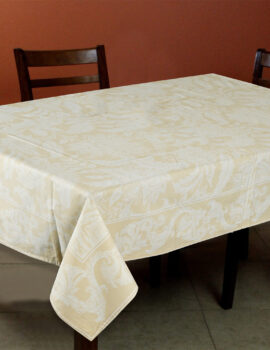 Beige Color Cotton Fabric Printed Table Cover Size- 60″X60″