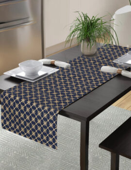 Blue Gold Star Gold 14×70 Table Runner