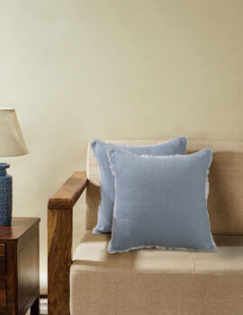 Light blue terry 18×18 cushion cover set of 2