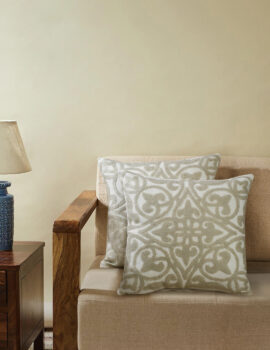 Beige Slub 18X18  Cushion Cover set of 2