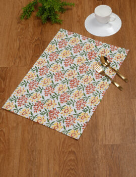 Aqua Floral Jaal 13×19 Table Placemat Set of 4