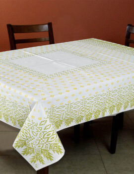 Green Color Cotton Fabric Printed Table Cover Size- 50″X50″