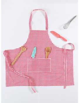 Red Cotton Screen Printed 26×32 Inch Apron