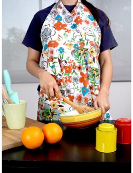 MultiColor Cotton Floral Printed Free Size Apron