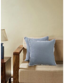 Light blue terry 18×18 cushion cover set of 2