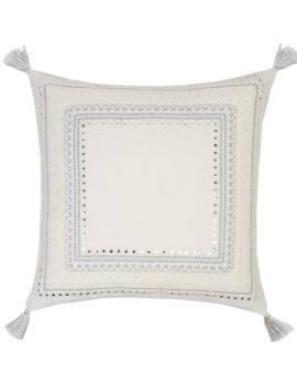 White cotton velvet 18×18 cushion cover set of 2