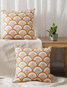 Orange Canvas 16X16  Cushion Cover set of 2