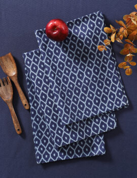 Blue Cotton Ozee Printed 18×26 Inch Kitchen Towel Set Of 3