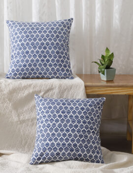 Blue Canvas 16X16  Cushion Cover set of 2